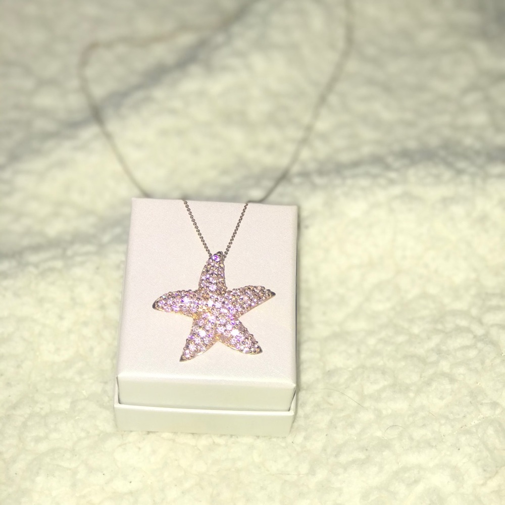 Swarovski Crystal Rose Gold Starfish Necklace